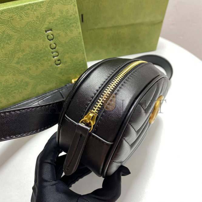 GUCCI MARMONT QUILTED LEATHER BELT BAG 476434  (18*11*15cm)